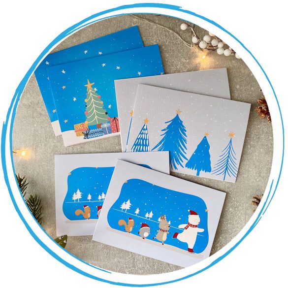 Karácsonyi 6 db-os képeslap csomag - vásárlásod segít!